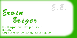 ervin briger business card